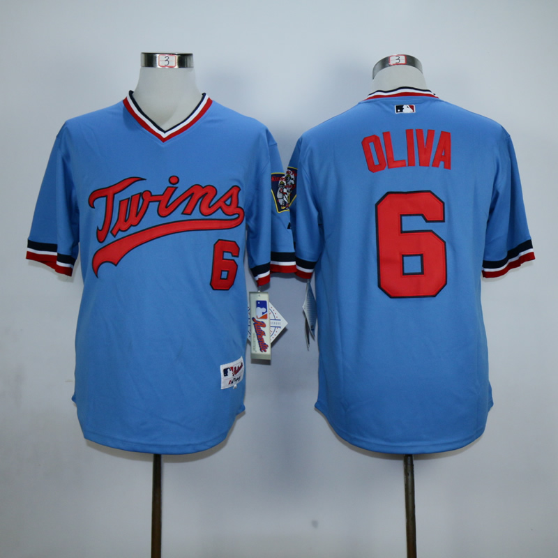 Men Minnesota Twins #6 Oliva Blue Throwback MLB Jerseys